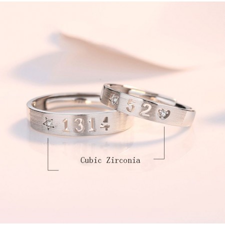Love You All My Life s925 Sterling Silver Lovers Adjustable Couple Rings