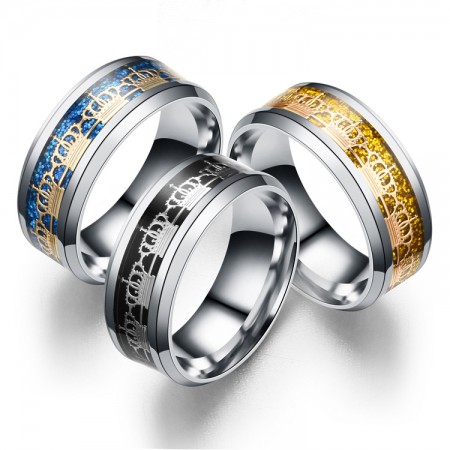 Delicate Ladies’ Crown Titanium Steel Ring