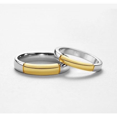 We Are Together s925 Sterling Silver And 18k Gold Lovers Couple Rings
