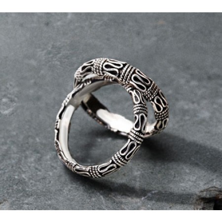 The Safety Lines s925 Sterling Silver Lovers Couple Rings