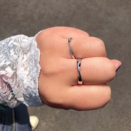 Engravable Matching Infinity Promise Rings For Couples In Sterling