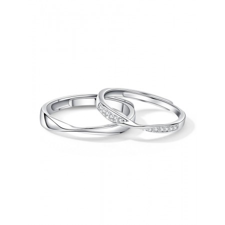 Engravable Matching Infinity Promise Rings For Couples In Sterling Silver