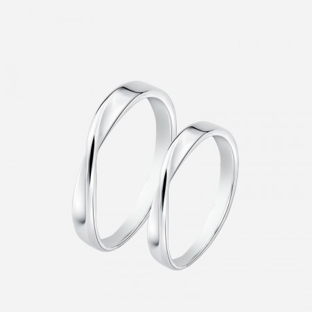 Engravable Infinity Matching Couple Promise Rings In Sterling Silver