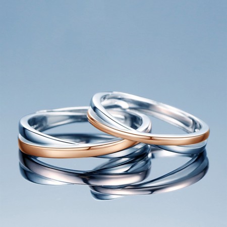 Engravable Infinity Matching Promise Rings Set In Sterling Silver