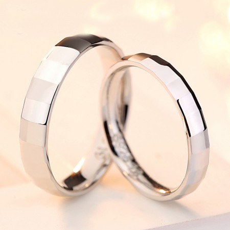 Glossy Slub 925 Sterling Silver Wedding/Promise/Couple Rings (Price For a Pair)