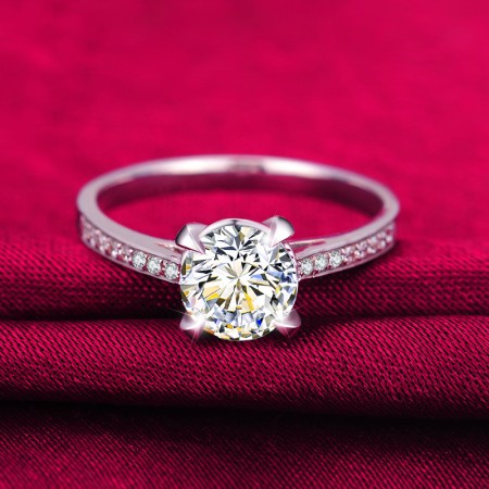 Princess Cut Artificial Diamond Engagement / Wedding Ring 925 Sterling Silver