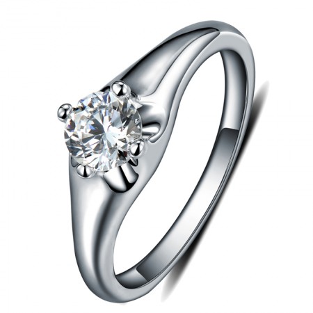 Exquisite 925 Sterling Silver Ring With SONA Diamond