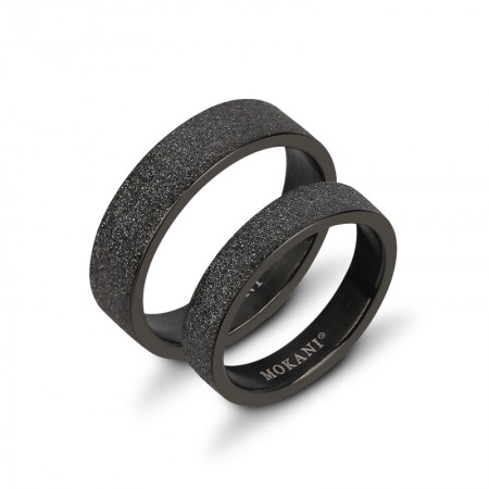 Black Titanium Pearl Sand Fashion Lover's Rings(Price For A Pair)