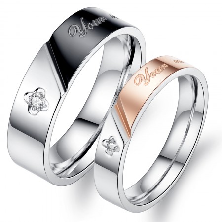 Titanium Steel Lover Rings With Your Smile Makes Me Happy (Price For a Pair)