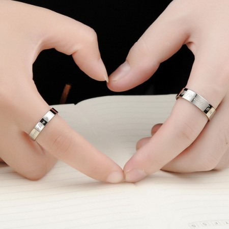 Forever Love Engravable Titanium Steel Matching Set Affordable Lover Rings Price For A Pair Personalized Rings