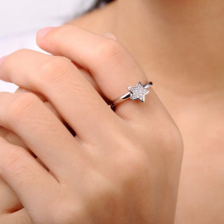 Heiheiup J-oker Star Ring Fashion Open Five-pointed Small Star