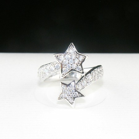 Micro Pave zircon flash diamond star ring