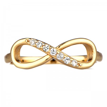 Gold stone CZ Infinity Ring