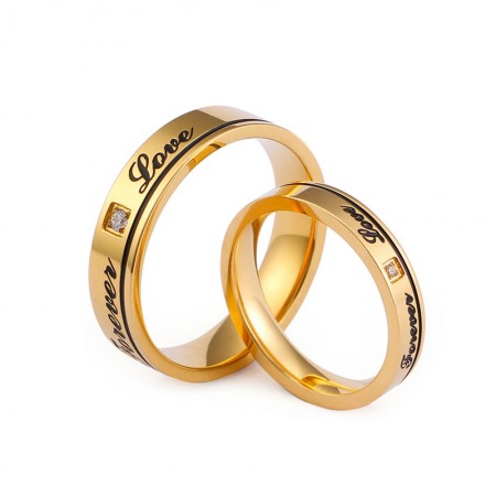 18K Rose Gold Plated Forever Love Couple Rings