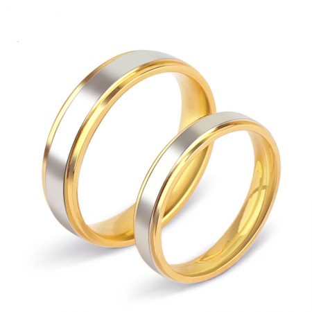 18K Original Creative Engraved Wedding Couple Rings   