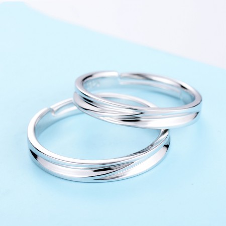 925 Silver Opening Creative Engraved Couple Rings 