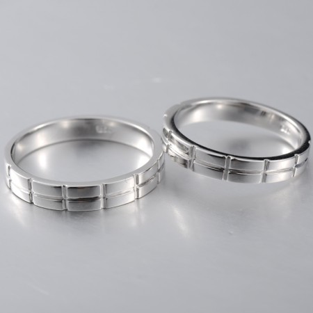Silver Creative Engraved Solid Models Couple Rings