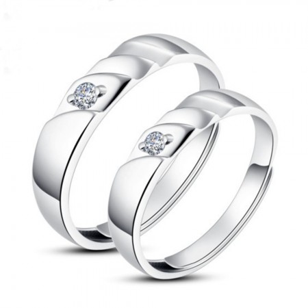 925 Silver Adjustable Opening Couple Rings
