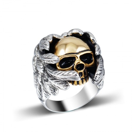 Retro Domineering Personality Titanium Steel Skull Ring