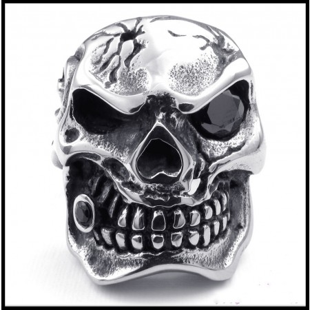 Domineering Titanium Steel Skull Diamond Rings