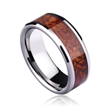 Gilded Wood Inlaid Red Men'S Rings