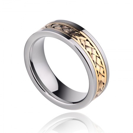 Men's Gold-Plated 18K Gold Inlay Ring