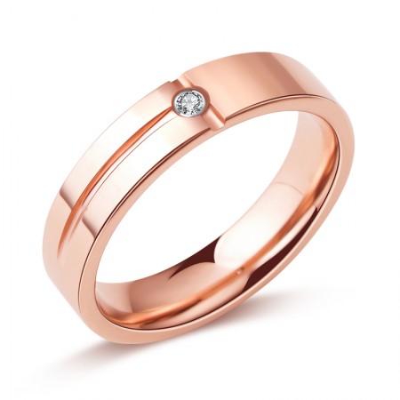 Concise Rose Gold Plated Tungsten Ring