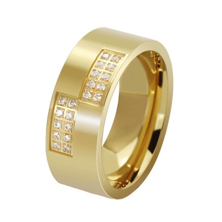 Domineering Personality Gold Titanium Steel Ring