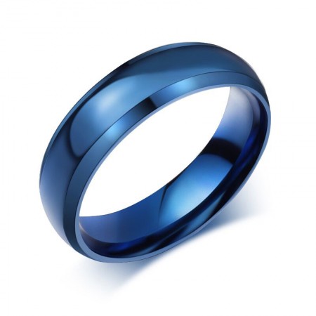 Blue Titanium Steel Ring