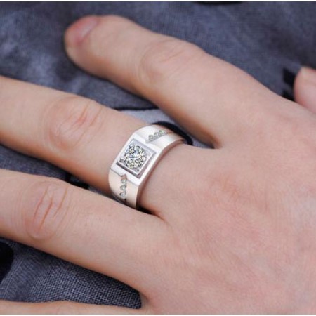 Elegant Crystal Platinum Plated Tree Leaf Ring For Girls/Women