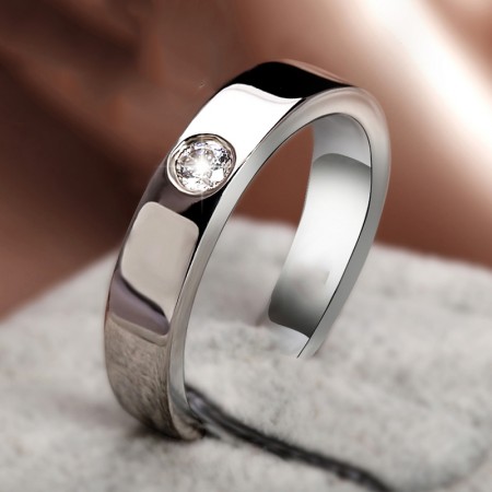 Silver Plated Platinum Men'S Wedding Ring