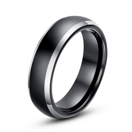 Simple And Elegant Black Tungsten Ring