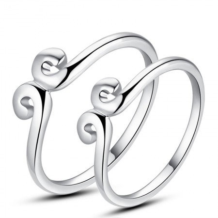 925 Silver Straitjacket Couple Rings 