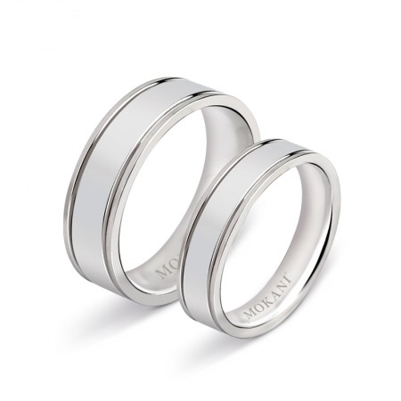 Smooth Simple Titanium Steel Couple Rings