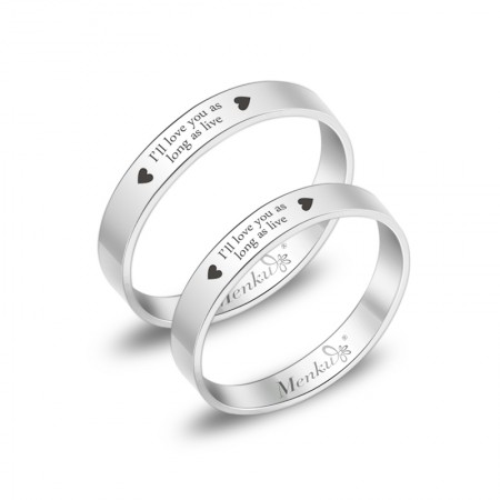 "I Love You For Life" Titanium Steel Couple Rings  