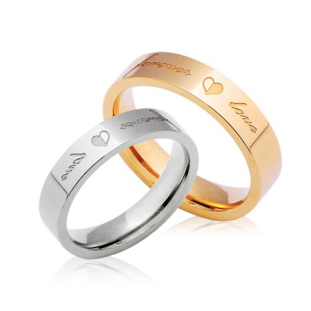 Forever Love Titanium Steel Couple Rings