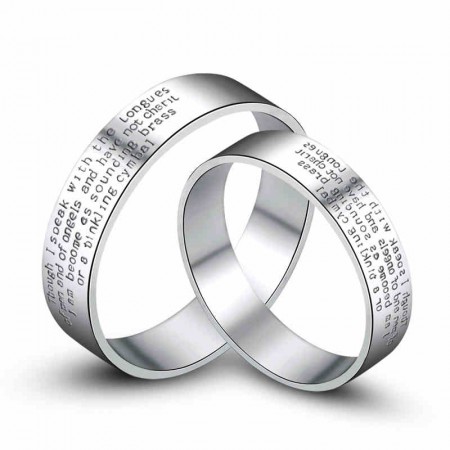 Angel Oath 925 Silver Couple Rings 