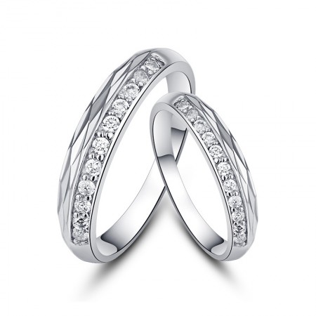 Fingers Mark 925 Silver Creative Lettering Couple Rings