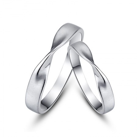 Fashion Gift New Twist Surface S925 Silver Couple Rings