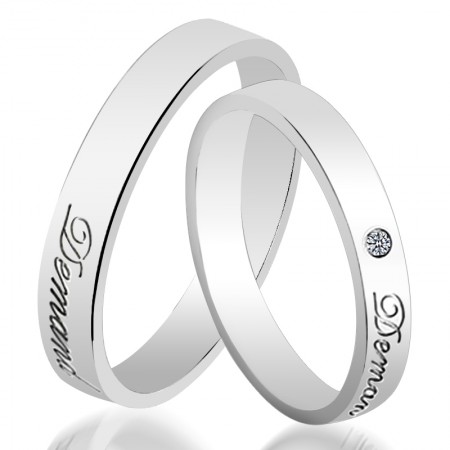 Personalized Fashion 925 Sterling Silver Engraving Couple Rings