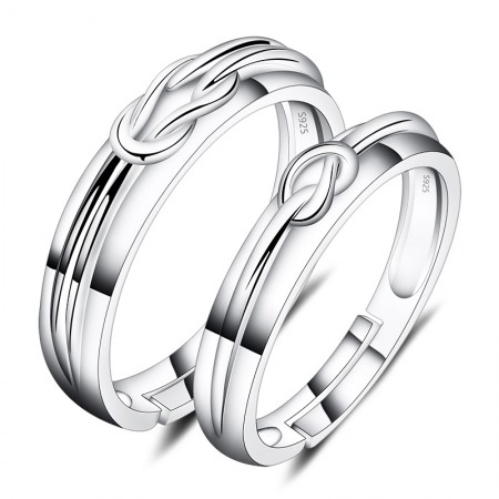 Creative Design Opening 925 Silver Couple Rings 