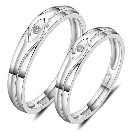 Hand In Hand Creative 925 Silver Couple Rings
