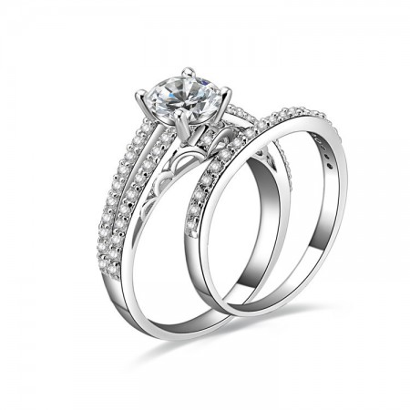 Europe Style 925 Sterling Silver Emulation Diamond Engagement Ring  