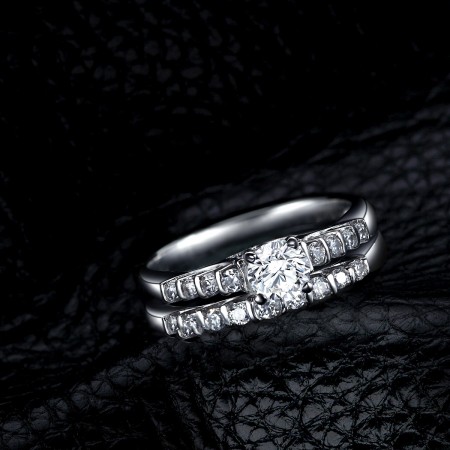 Creative Design 925 Sterling Silver Engagement Ring Set  