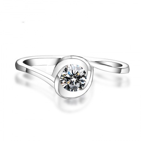 Exclusive Flower Design Simulation 1Ct Diamond Engagement Ring