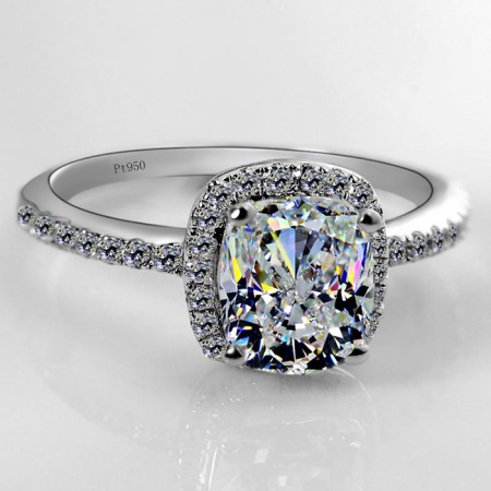2.5Ct Princess Cut 925 Silver Plated Platinum Engagement Ring