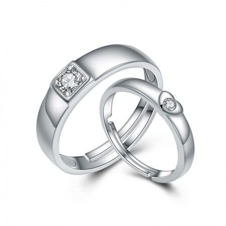 S925 Sterling Silver Creative Opening Couple Rings 