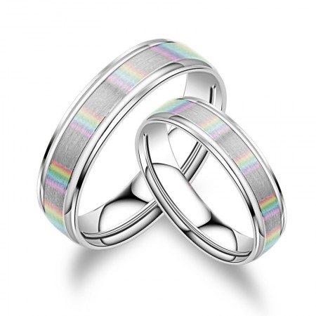 Creative Discoloration Jewelry S925 Silver Couple Rings