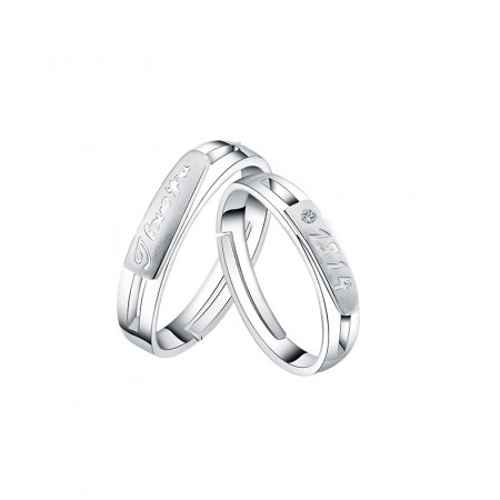 New Matte "I Love You" S925 Silver Lettering Couple Rings