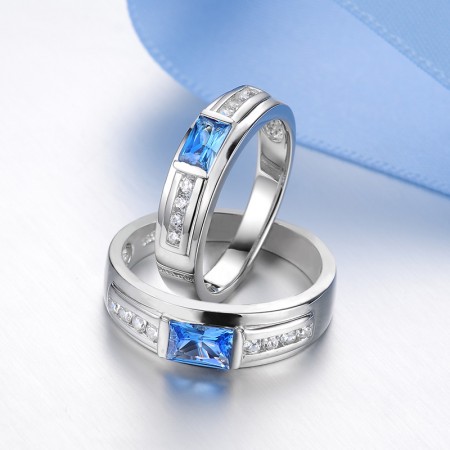 Blue couple rings deals